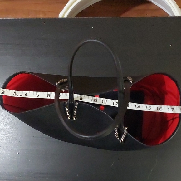 Chic Black and Red Studded Tote Bag - Picture 12 of 14